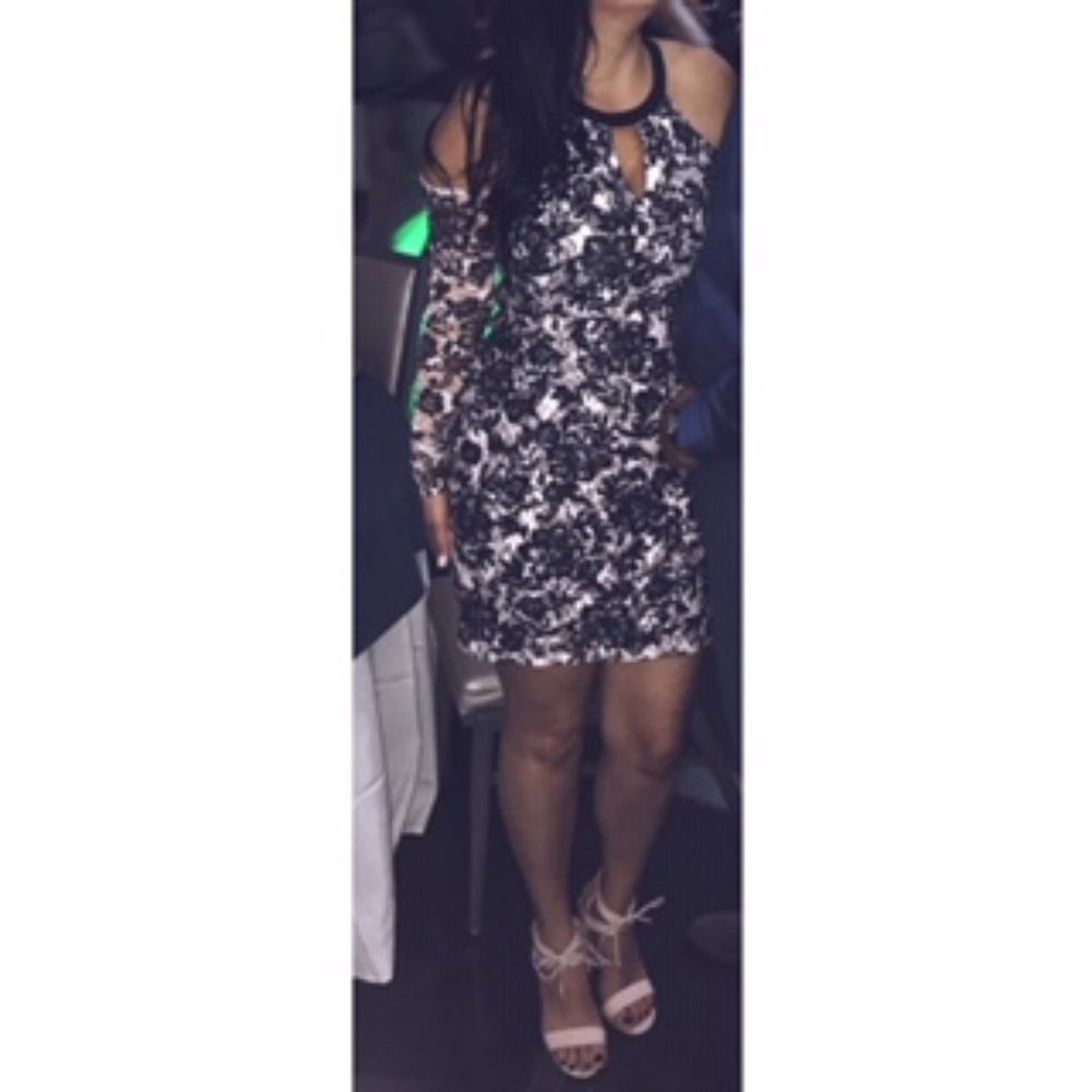 Women's Black & Pink Lace Dress